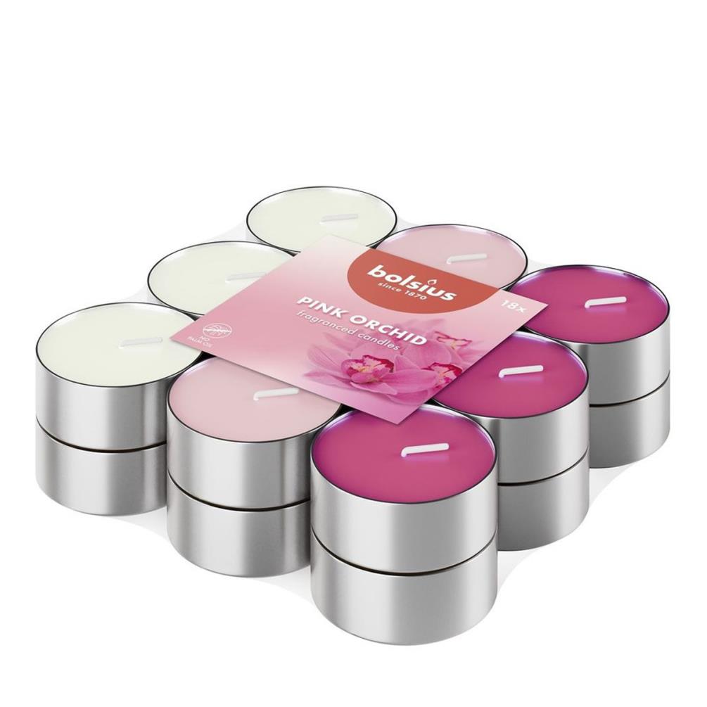 Bolsius Pink Orchid 4 Hour Tealights (Pack of 18) £3.55